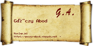 Géczy Abod névjegykártya